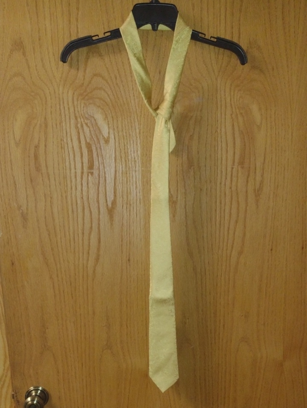 Hi-Tie Men's Gold Tie With Handkerchief And Boutonniere (J1409)